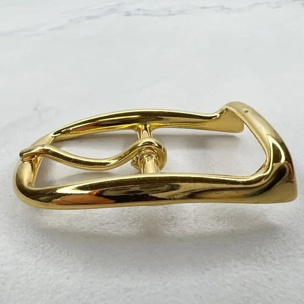 Vintage Gold Tone Simple Basic Belt Buckle for up to 1 Inch Belt
